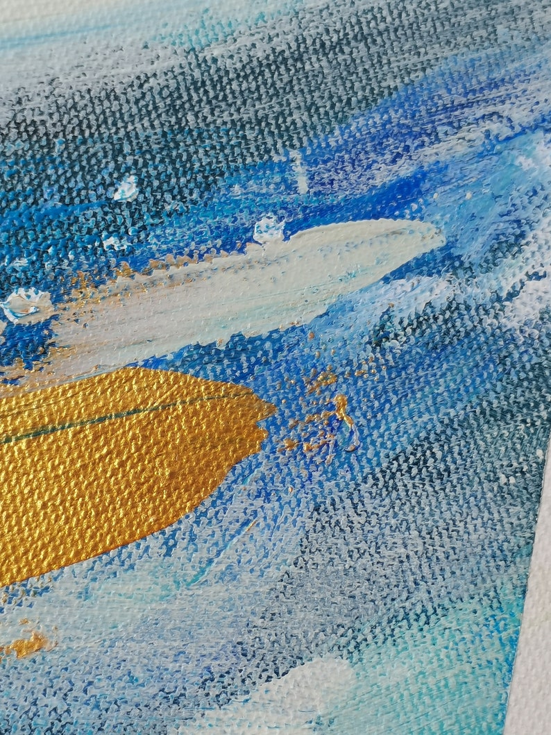 Large Abstract Golden Oil Painting Abstract Canvas Blue White Colors Extra Wall Art Modern Gold Leaf Vibrant Canvas Wall Art Home D\u00e9cor