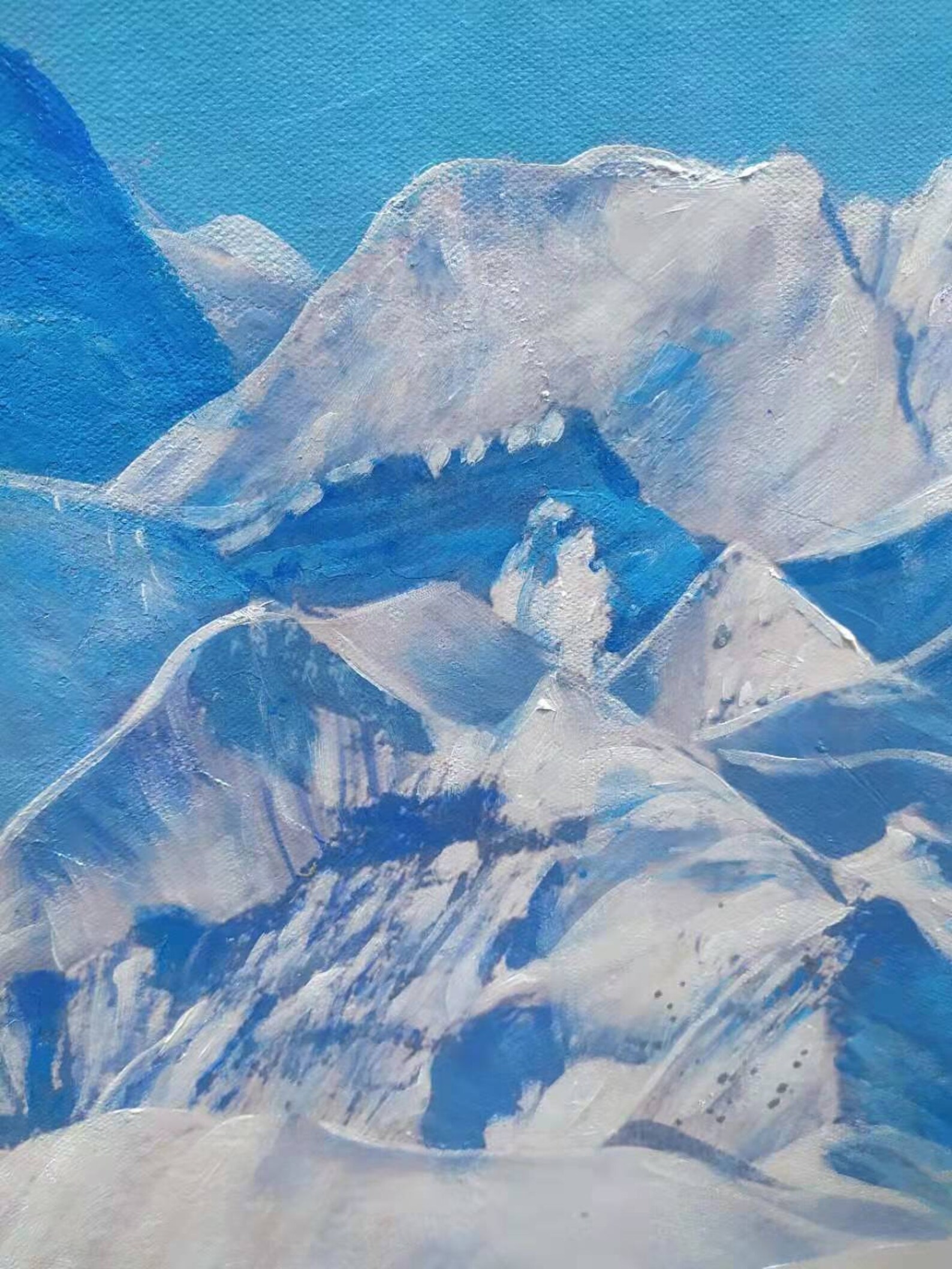 Extra Large Wall Art Original Landscape Oil Painting Blue and Etsy