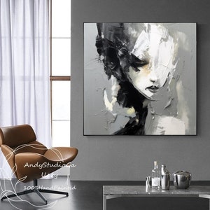 Large Faceless Portrait Painting Abstract Lady Painting Woman Face ...