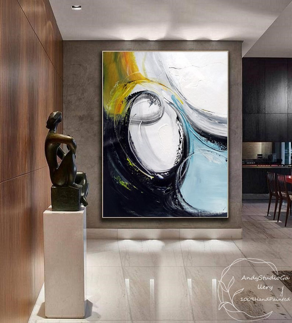 Large Original Abstract Oil Painting Colorful Acrylic Canvas | Etsy