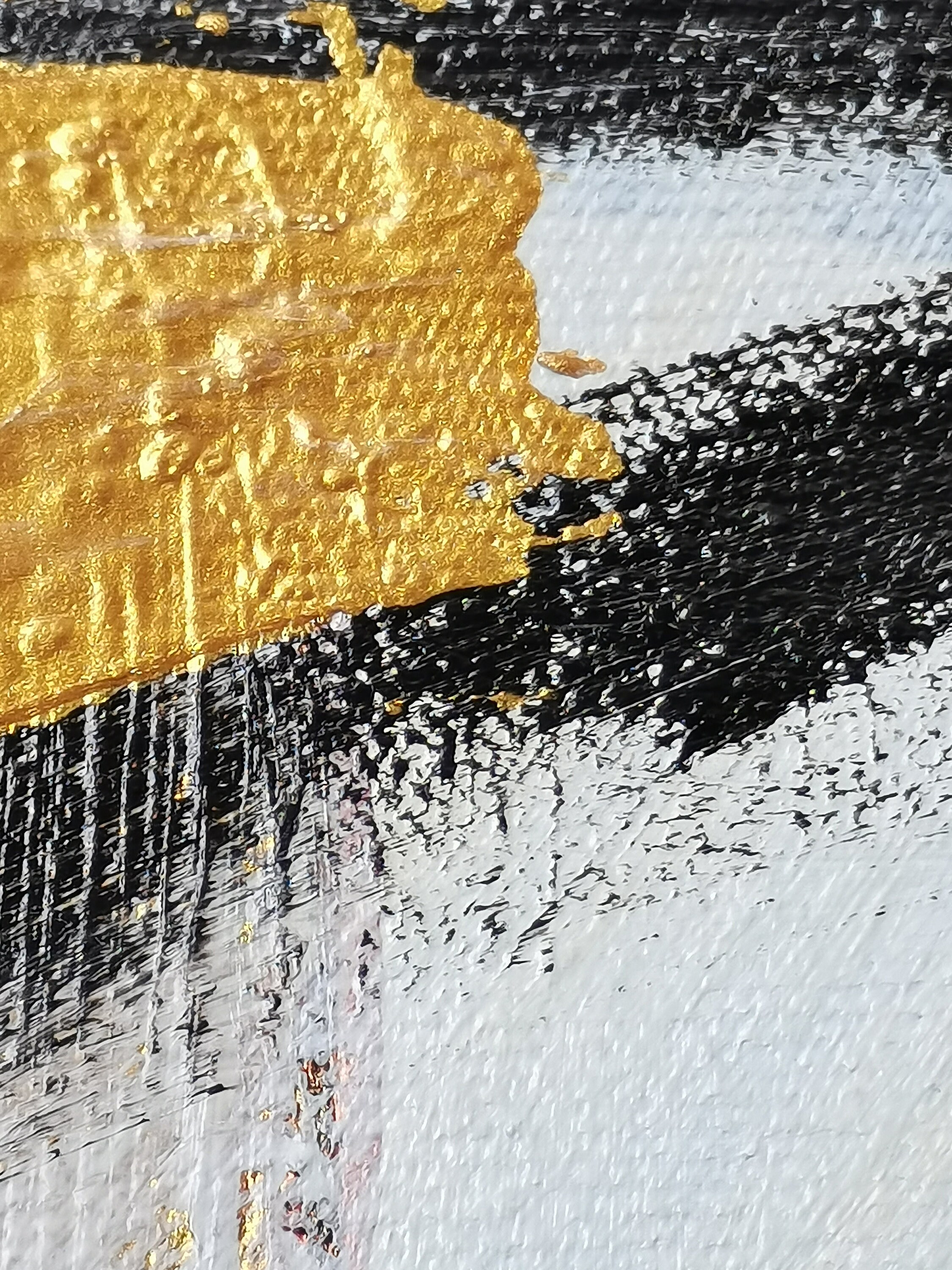 Huge Gold Leaf Painting Wall Art Colorful Acrylic Canvas Art Etsy