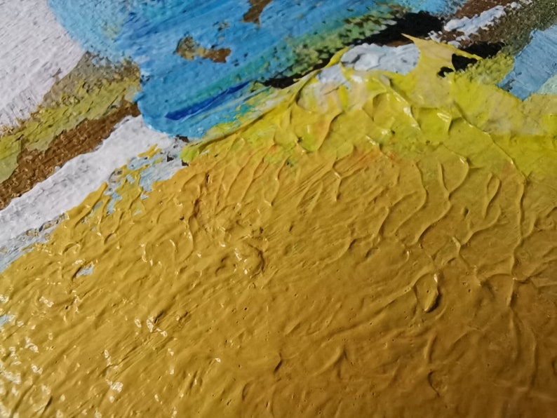 Large Abstract Painting Yellow Wall Art Original Artwork Etsy