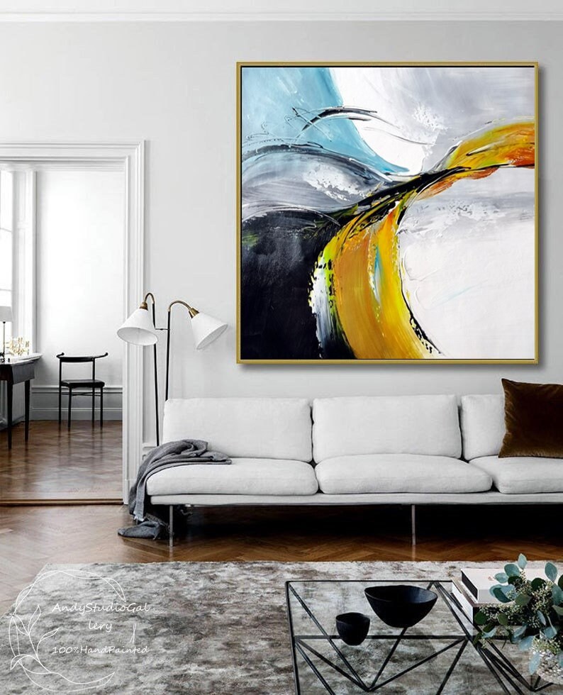 Original Handmade Abstract Canvas Art For Living Room Etsy