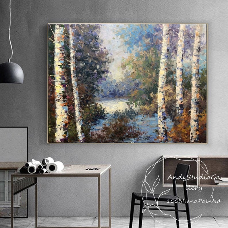 Extra Large Landscape Canvas Wall Artabstract Colorful Etsy