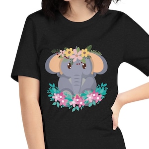 Cute Elephant T-Shirt - Elephant Lover Tee - Wildlife Mammal Gift Apparel - Animal Lover Outfit