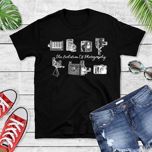 The Evolution Of Photography T-Shirt - Vintage Camera Tee - photographer Gift Idea - Antique Camera Outfit