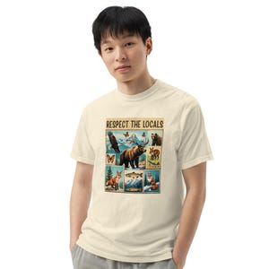 Respect The Local Wildlife T-Shirt – Vintage Postal-Stamp Nature Tee | Gift for Animal & Nature Lovers