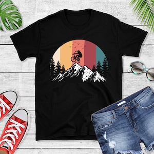 Sunset Mountain Bike Ride T-Shirt - Cycling Tee - Biker Gift Idea - Bike Outfit