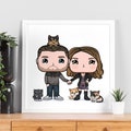Custom Portrait Funko Pop | Digital item | Personalized Family Portrait | Couple Drawing | Anniversary present | Bride groom Illustration product logo