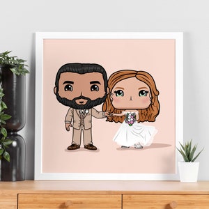 Custom Portrait Funko Pop | Digital item | Personalized Family Portrait | Couple Drawing | Anniversary present | Bride groom Illustration