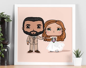 Custom Portrait Funko Pop | Digital item | Personalized Family Portrait | Couple Drawing | Anniversary present | Bride groom Illustration