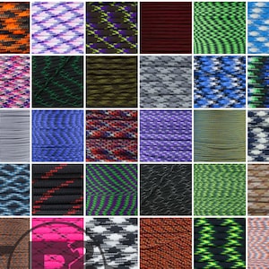 550 Paracord Multi Colors – 10, 25, 50, and 100 Foot Hanks – Parachute Cord – Made in the USA – Craft & Outdoor Supplies - Huge Selection