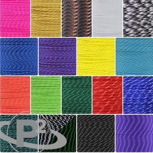Glow in the Dark 550 Paracord - Type III 7 Strand Core - Paracord Arts & Crafts - Actividades al aire libre - Varias longitudes y colores - Fabricado en EE. UU.