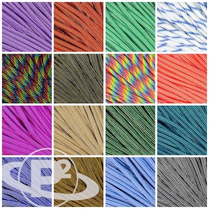 Colorful Striped Paracord – 550, Type III, 7 Strand Core – Paracord Arts & Crafts – Outdoor Projects – USA Made – Various Lengths and Colors