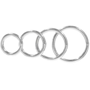 May include: Four silver jump rings of different sizes.