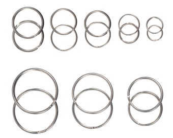Nickel Plated Split Key Rings – Multiple Size and Packs – 12mm to 1 1/2-inch – Durable & Sturdy – DIY Key Chains
