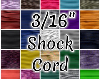 3/16” Shock Cord – Rund elastisk snodd – Olika färger och längder – Tunn elastisk - Stretchig elastisk snodd – Hantverksprojekt inomhus/utomhus