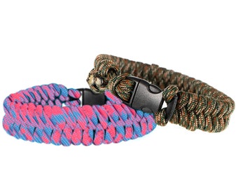 Paracord Fishtail Weave Bracelets – Camo Colors & Multiple Sizes – 550 Paracord Jewelry – Made in the USA – Custom Bracelets