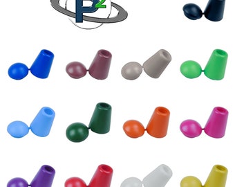 Mellow Toned Bell Stopper End Locks – Plastic Colored Toggles – Paracord, Draw String, and Rope – Cord Lock Adjuster – Various Pack Size