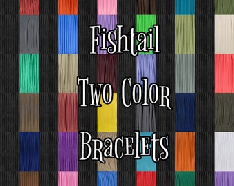 Solid Colored Fishtail Bracelets – Paracord Bracelet – Various Colors and Sizes – 550 Survival Cord – Custom Paracord Jewelry – USA Made