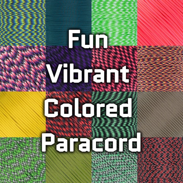 Vibrant Fun Colored Paracord – Paracord Jewelry – Bracelets, Keychains, Lanyards – Parachute Cord for Crafts – USA Made – Variety of Colors