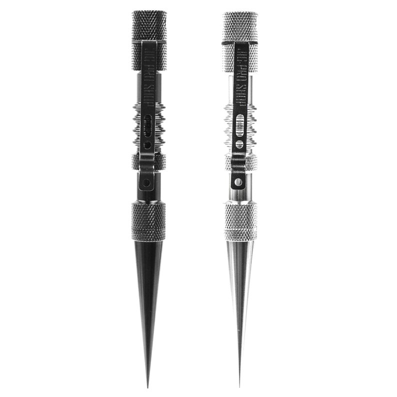 May include: Two silver tactical pens with a black clip and a pointed tip. The pens have a textured grip and the text "THIS IS NOT A TOY" is engraved on the side.
