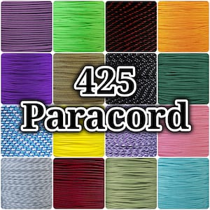 Multicolored and Solid Color 425 Paracord – Paracord Arts & Crafts, Outdoor Activities – 10, 25, 50, and 100-Foot Lengths – USA Made