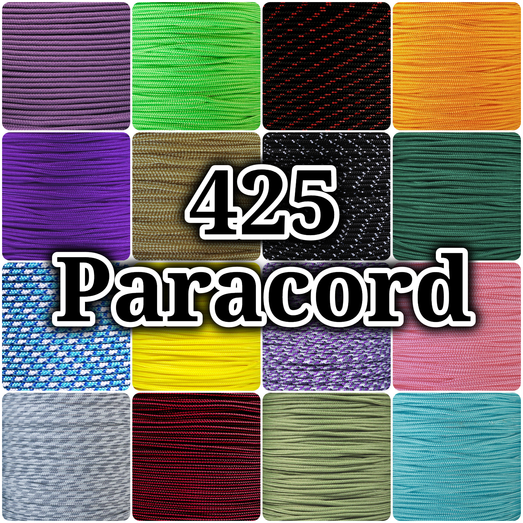 Multicolored and Solid Color 425 Paracord Paracord Arts & Crafts