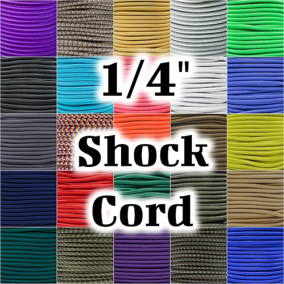 1/4” Shock Cord – Soft Bungee Craft Cord – Indoor & Outdoor projects – Round Elastic Cord – Multiple Colors and Lengths to Choose From