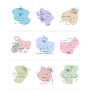 Self Love Positive Affirmation Card Deck, 27 Vision Board Printables, Cards for Law of Attraction, Manifesting Kit, Self Care Printables