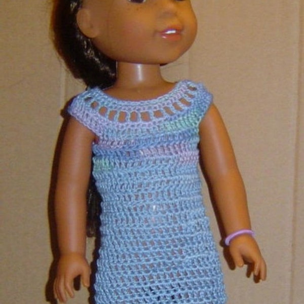 Wellie Wisher Eyelet Dress,Crochet Doll Dress,H4H,Glitter Girl ®Dolls by Caruss30x70StudioUsa