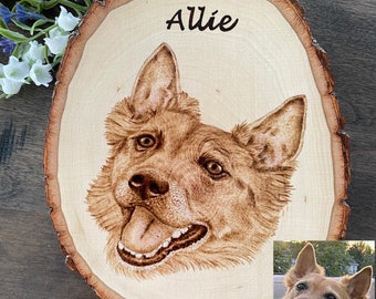 Custom Pet Portrait Wood Burn, Pet Memorial Gift, Wood Pet Portrait, Cats Dogs Portrait from Photo, Dog Mom Gift, New Pet Owner, Pyrography