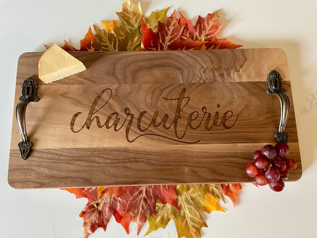 Long Charcuterie Board With Handles, Housewarming Gift, Appetizer Host ...