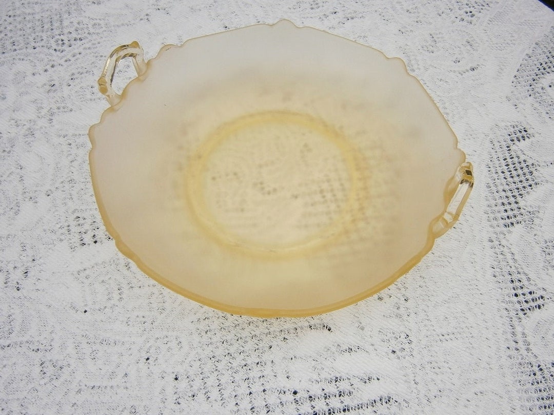 Yellow Glass Handled Serving Plate/ Art Deco Etsy