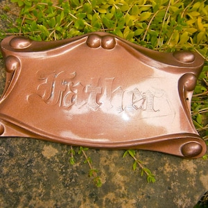 Vintage Sarg/Schatulle Plakette Vater
