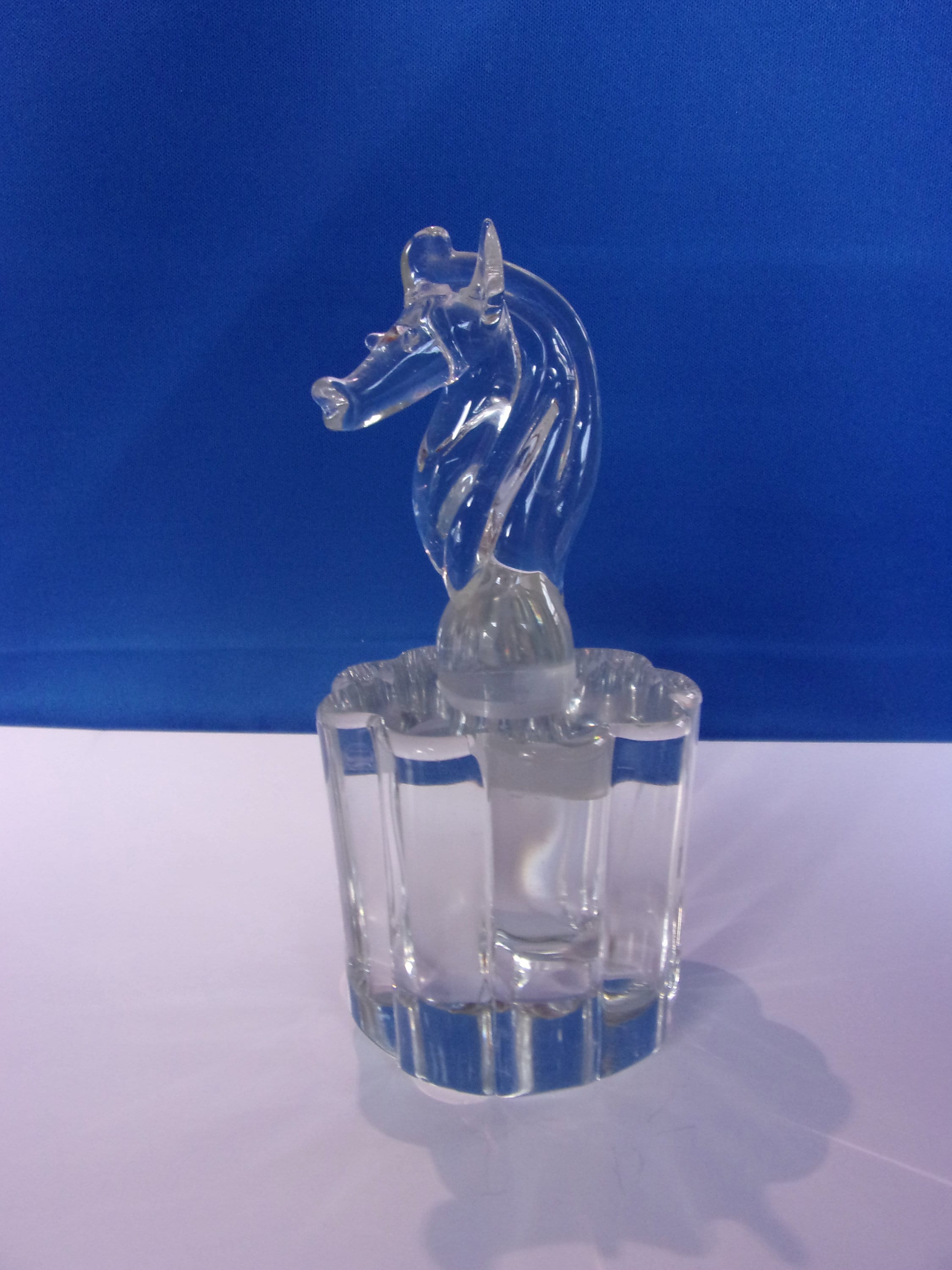 Vintage Crystal Blown Glass Horse Head Perfume Bottle Etsy