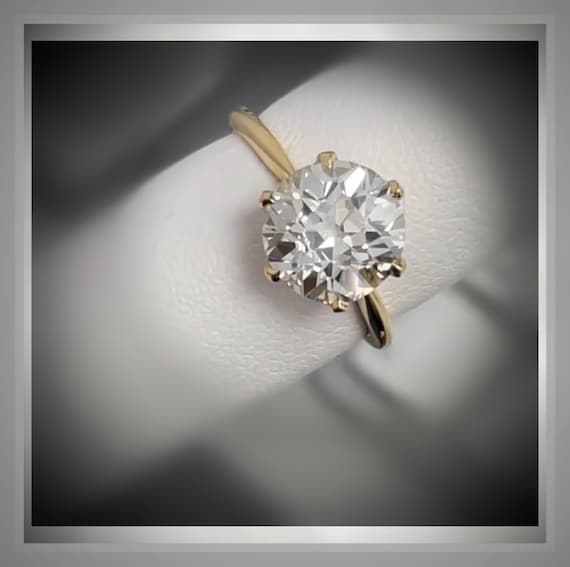 3.00 Carat OEC Old European cut Diamond Antique Vintage Style  Engagement Ring *** By Chelsea Leigh and Company