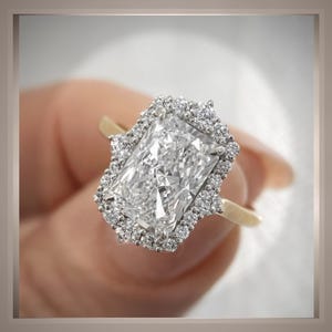 3.75  Ct Radiant Cut Diamond Halo Engagement Ring ***By Chelsea Leigh and Company