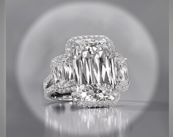 6,40 Ct Crisscut Style Diamant - Drei-Steine-Ring VS1 Platin Von Closchel Leigh & Company