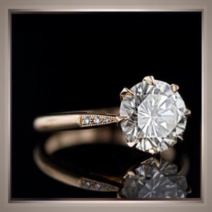On SALE***1.56 Ct Edwardian Antique Style Diamond Engagement Ring 14K  Yellow Gold  *** By Chelsea Leigh and Company