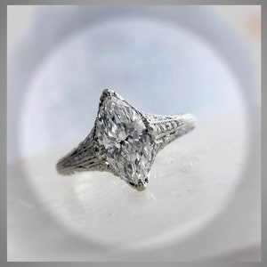 2.00 Ct Edwardian Antique Style  Marquise Diamond Engagement Ring