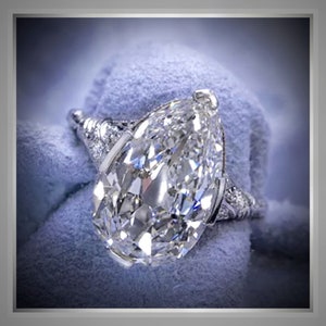 On Sale***3.51 Ct Pear cut Diamond Edwardian Style Engagement Ring Platinum   *** By Chelsea Leigh and Company