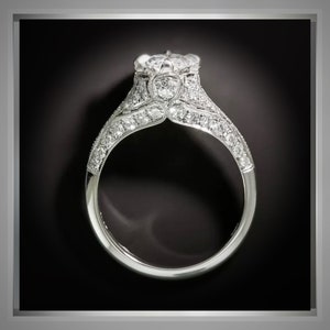 Pu&ograve; includere: Un anello di fidanzamento in argento con un grande diamante rotondo centrale e diamanti pi&ugrave; piccoli incastonati in un design delicato e intricato.