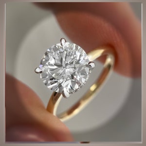 Sale *** 2.30 Carat VS1 E Round  Diamond Solitaire Whisper Thin Engagement Ring  SHOWS BIGGER *** By Chelsea Leigh and Company