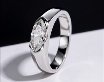 1.00 Ct Marquise Cut Diamond East West Bezel Set Solitaire Engagement Ring   *IGI Certified  *** By Chelsea Leigh and Company