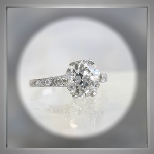 Circa 1920 Style Platinum Engagement Ring with 2.50 Ct Brilliant Cut Round Diamond *** By Chelsea Leigh and Company