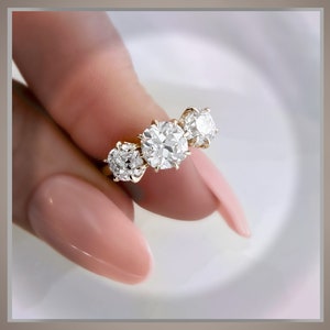 ON SALE ***  3.00 Carat Old Mine Cut 3 Stone Diamond Ring  VS1  IGI Certified ***By Chelsea Leigh and Company