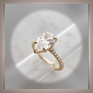 2.55 Carat Brilliant Cut Pear Diamond Solitaire Engagement Ring VS1  Rose Gold  *** By Chelsea Leigh and Company