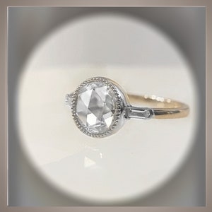 1.35 Ct. Antique Art Deco Style Rose Cut Edwardian Gold and Platinum Ring *** By Chelsea Leigh and Company