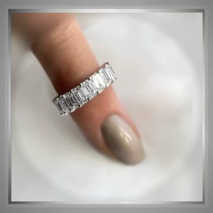 4 Ct  Emerald Cut Diamond Demi Band… Half Eternity Band *** By Chelsea Leigh and Company